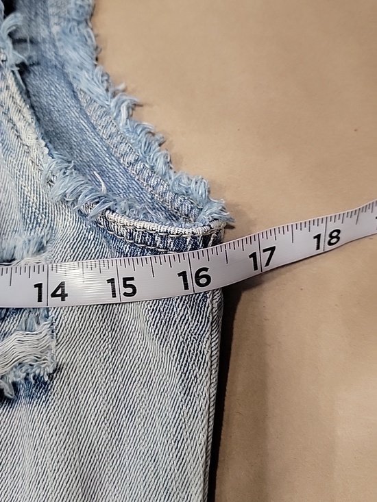 Mudd Size S Denim Distressed Blue Jean Vest, Boho, Button Front - Picture 7 of 10